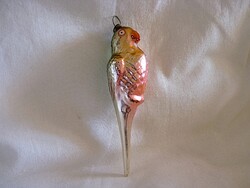 RÉGI ÜVEG KARÁCSONYFADÍSZ - SZÍNES PAPAGÁJ!