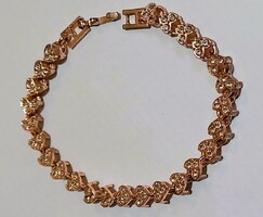 Rosegold Szív 5A Cirkónia Köves Karkötő Rózsaarany Nemes Acél. Új.