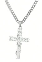 Ezüst Életfa Kereszt Medál Nyaklánc 316L Sebészeti Acél Hipoallergén + Ékszerdoboz. Új!
