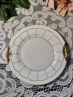 Eladó gyönyörű antik Viktória cseh porcelán aranyozott fehér kínáló tál!