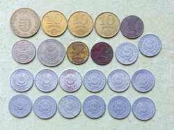 Magyarország 23 db Különböző Érme 1 2 5 10 100 Forint 1967-1995