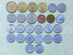 Magyarország 26 db Különböző Érme 1 2 5 10 100 Forint 1967-1995