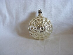 RÉGI ÜVEG KARÁCSONYFADÍSZ - EZÜST LAMPION!