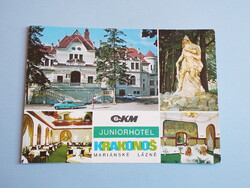 Képeslap (28) - Csehszlovákia (Csehország) - Mariánské Lázně - Juniorhotel Krakonoš 1970-es évek