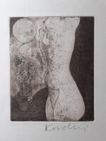 Kondor Lajos: Női akt virággal