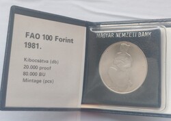 100 forintos érme, 1981, tokos, FAO