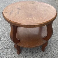 Art deco szalonasztal tölgy - átmérő 75 cm, magasság 66 cm