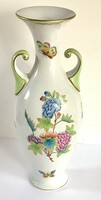 Herendi amfóra váza Viktória mintával, 20. sz. közepe körül, 33,5 cm magas, 7175/VBO