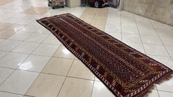 4181 ANTIK Azerbajdzsáni Shirvan nomád kézi perzsa futó szőnyeg 106X330CM