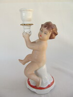 Arpo porcelán gyertyatartó puttó