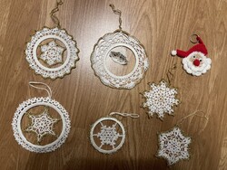 Horgolt karácsonyfa díszek 7 db. nagyon szépek.