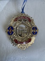Álomszép karácsonyfa dísz a Fehér Házból díszdobozban történelmi leirással.
