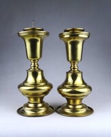 1Z643 Modern iparművészeti réz gyertyatartó pár 22.5 cm