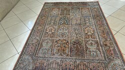 4154 Kasmíri hernyóselyem Bakhtyari kézi perzsa  szőnyeg 155X220CM