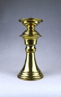 1Z645 Modern iparművészeti kehely formájú sárgaréz gyertyatartó 21.3 cm