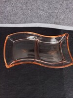 Leonardo retro narancs színű, osztott art deco üveg kínáló