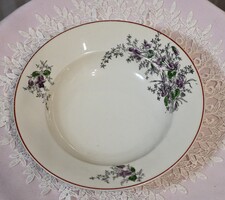 Vintage porcelán mélytányér ibolya mintás falra akasztható 24 cm