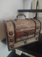 Nagy méretű, fa, dekoratív ládika új, akár ajándéknak!