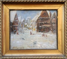 Komáromi Kacz Endre (1880-1969) : Téli táj,