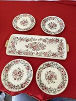 Zsolnay bambusz mintás szendvicses készlet régi jelzésel