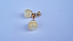 Aranyozott vintage valódi kagyló gyöngyös fülbevaló