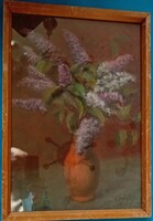 Biai Föglein István : Orgonacsendélet  pasztel