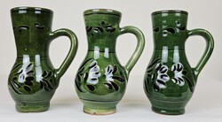 Kerámia  zöld bokályok (3db) (T:272)