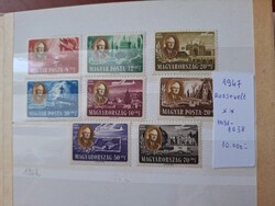 1947 ROOSEVELT-L SOROZAT 8.000.-Ft KAT ÁR!! 1031-38