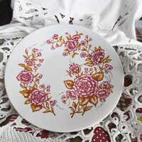 Retro, Peony-Patterned Zsolnay Wall Plate, Wall Decoration