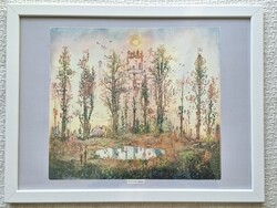 Gross Arnold Az öröm ünnepe, reprodukció, nyomat keretben