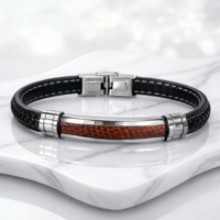 Prime Native – Marhabőr betétes acél karkötő