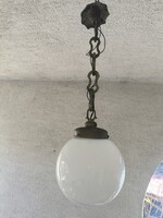 Art Deco opàl búràval Csillàr függő làncos làmpa  Bauhaus . làmpa  Bronz réz szerelék