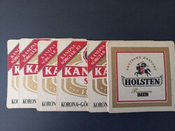 Régi söralátét Kanizsai Sör Rt. / Holsten Bier - 6 db még bontatlan csomagolásban!!