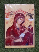 Megszentelt ,fatáblára kasírozott Ortodox Ikon , 46x32 cm)