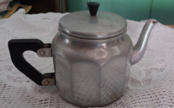 Retro régi alumínium ekete bakelit füles teafőző teáskanna kávéskanna kiöntő