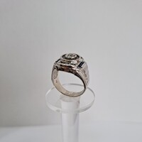 14 karátos fehérarany, 12,05 g Kék köves Prémium pecsétgyűrű (365.)