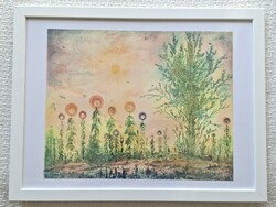 Gross Arnold A csodálatos virágok, reprodukció, nyomat keretben