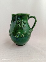 Népi (korondi?) mázas kerámia bütykös KANCSÓ / KORSÓ