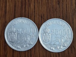 2 DB   EZÜST  25000 LEJ