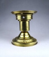 1Z647 Modern iparművészeti széles talpú kehely alakú sárgaréz gyertyatartó 14 cm