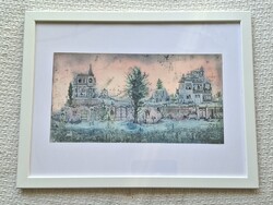 Gross Arnold Kertvárosi álom, reprodukció, nyomat keretben