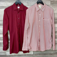 Timberland piros-fehér csíkos, Olymp bordó ing szett M