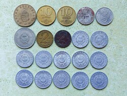 Magyarország 20 db Különböző Érme 1 2 5 10 100 Forint 1967-1995