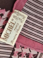 Luxus MICHEL Paris sm 100% hernyóselyem kendő– vintage geometrikus mintával