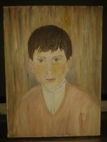 RÉGI olajvászon FRANCIA PORTRÉ 4F méret-33x24 cm
