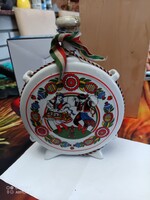 Hollóházi porcelán pálinkás kulacs eladó
