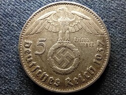 Németország Horogkeresztes .900 ezüst 5 birodalmi márka 1937 J