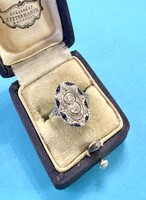 Női Gyűrű Briliánsokkal és Zafírral