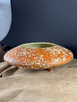 Antik csurgatott mázas Tófej Ufo kaspó