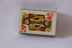 Vintage mini gyufásdoboz – kártya mintás (Kör király)  4 cm